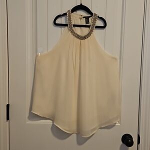 Halter Flowly Top With Neck Embellishments Size M